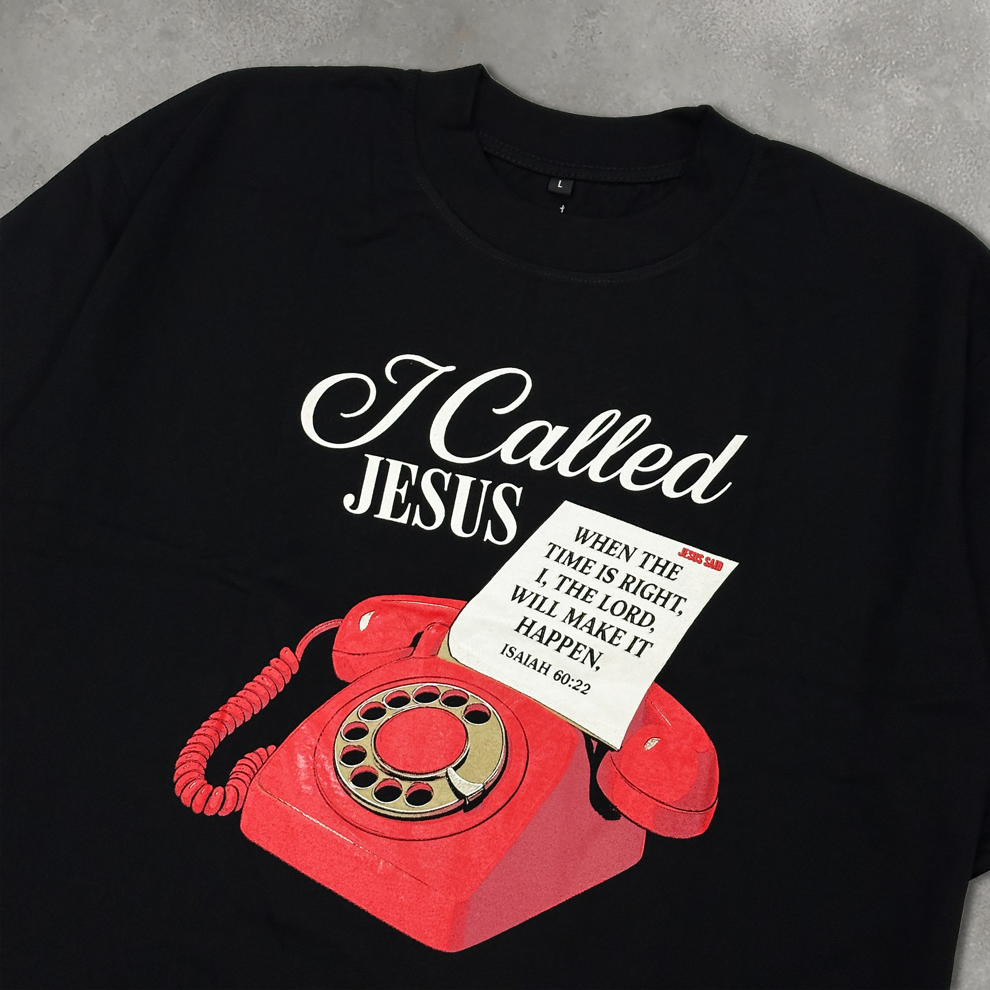 I Called Jesus Boxy Crop Tee Black