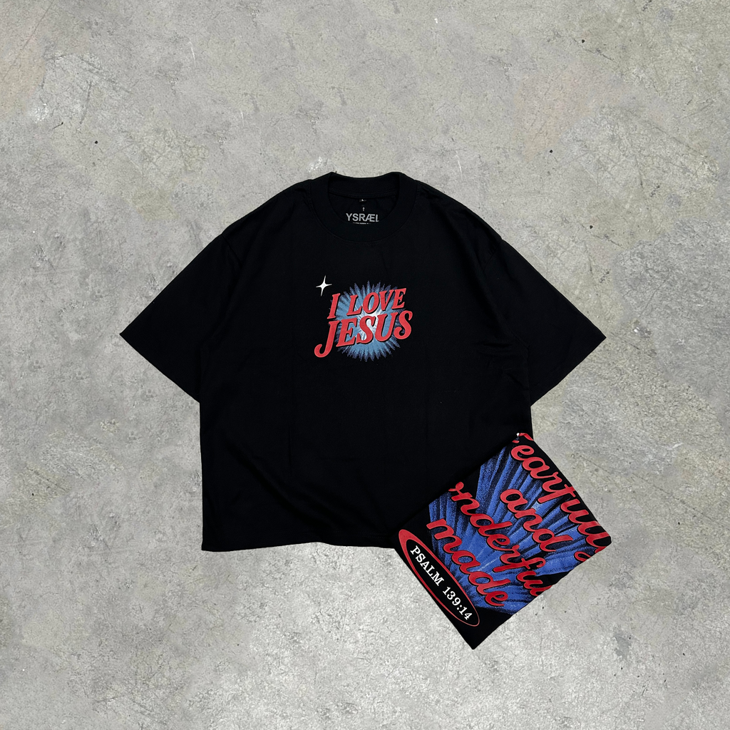 I Love Jesus Boxy Crop Tee Black