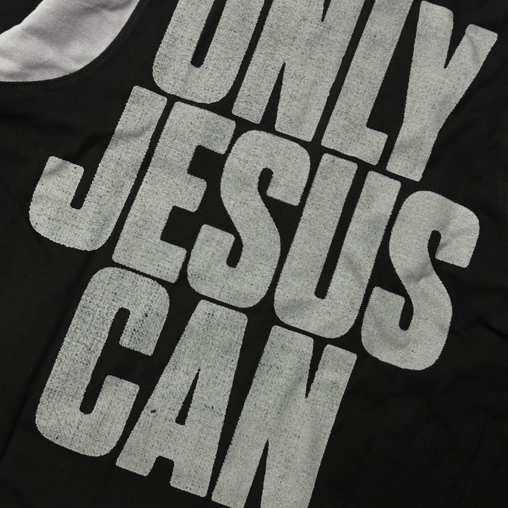 Only Jesus Can Quarter Zip Polo Shirt Black