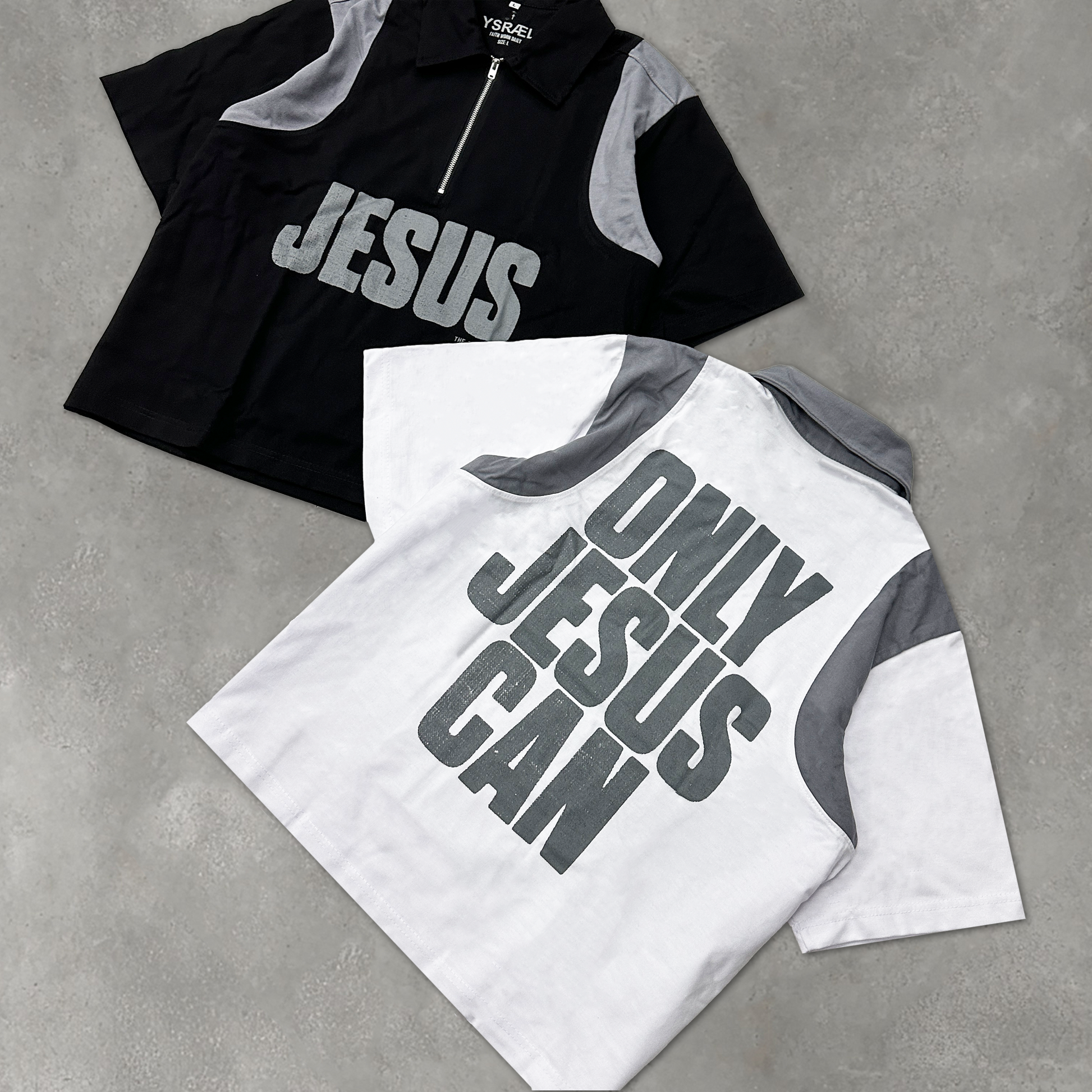 Only Jesus Can Quarter Zip Polo Shirt White