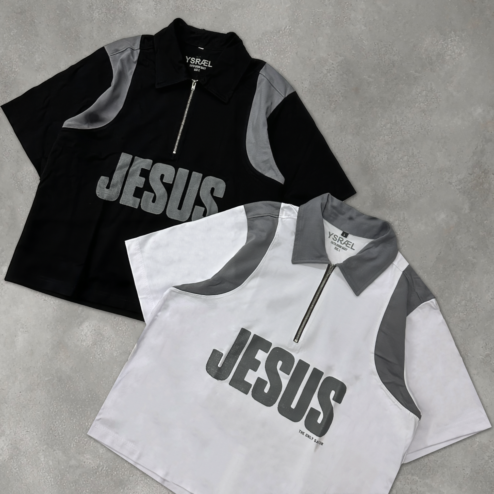 Only Jesus Can Quarter Zip Polo Shirt White