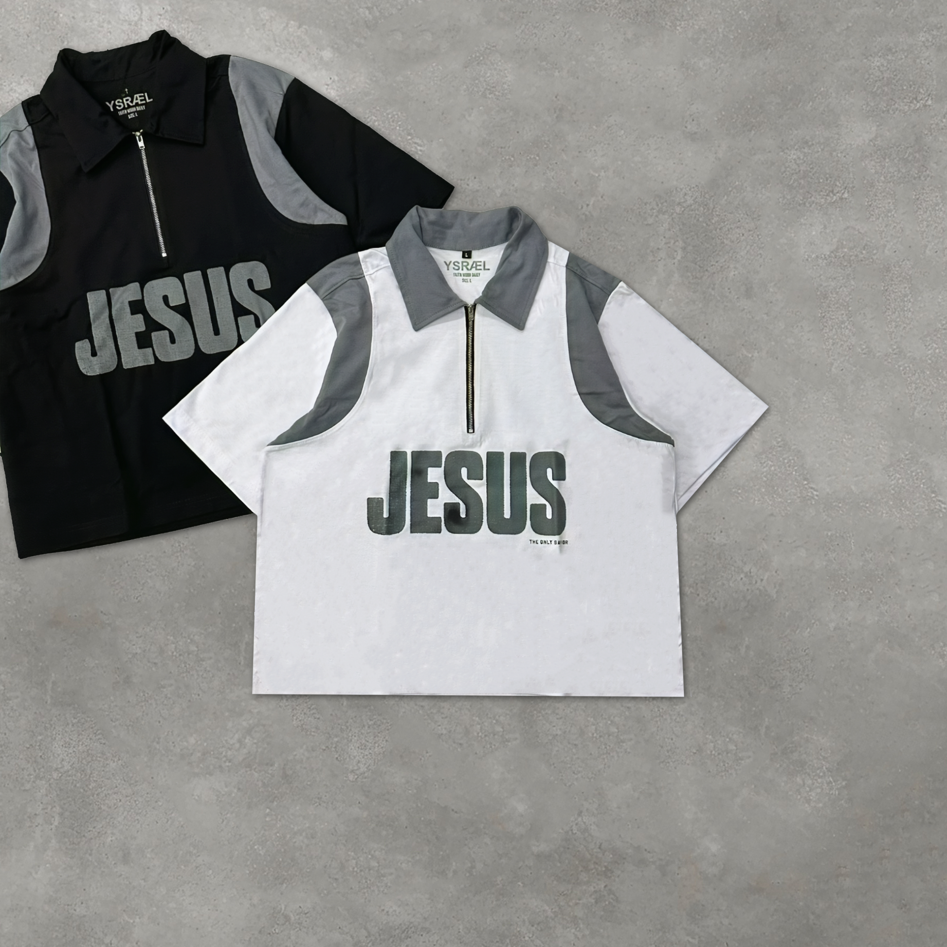 Only Jesus Can Quarter Zip Polo Shirt White
