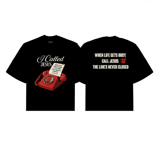 I Called Jesus Boxy Crop Tee Black