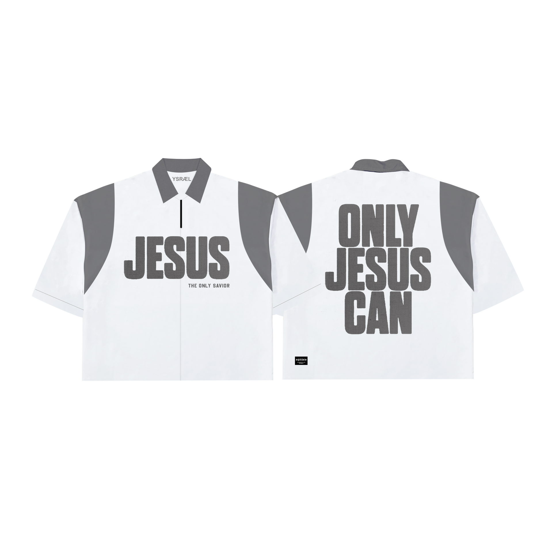 Only Jesus Can Quarter Zip Polo Shirt White