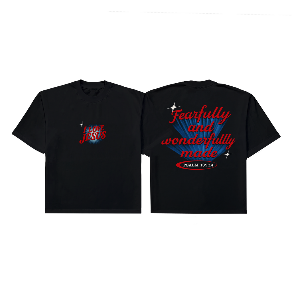 I Love Jesus Boxy Crop Tee Black